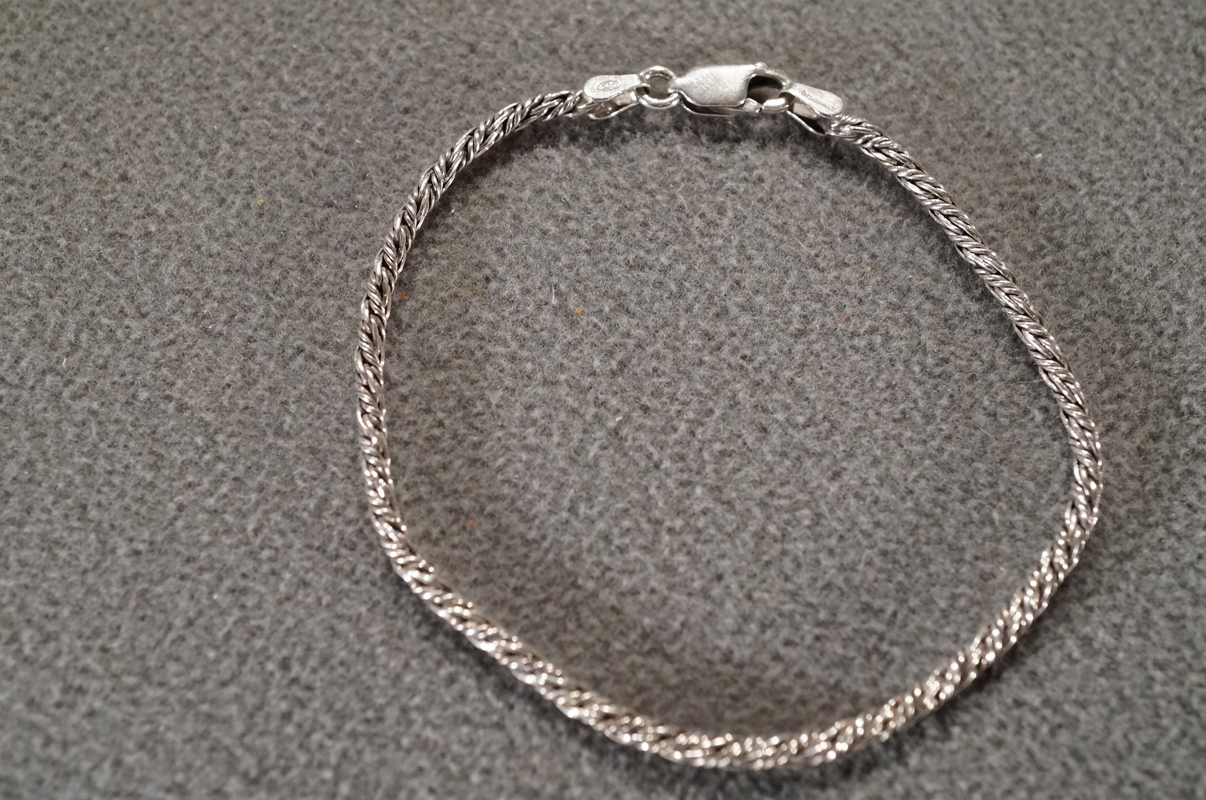 vintage 〇▢ design chain silver bracelet Vintage Art Deco Style Sterling Silver Chain Design