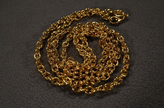 Vintage Chain Necklace Gold Toned Chain Necklace 1970s 54