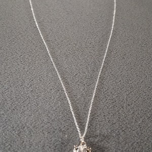 Vintage Art Deco Style Sterling Silver Frog Design Pendant Dangle Line Link Necklace Jewelry   K#15