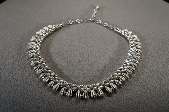 Vintage Art Deco Style Silver Tone Designer Signe… - image 1