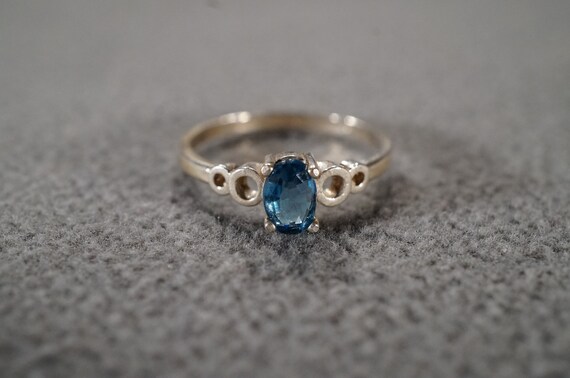 Vintage Art Deco Style Sterling Silver Genuine Blue Topaz  display picture 1