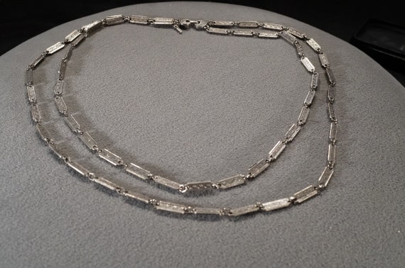 Vintage Art Deco Style Silver Tone Double Stranded Line Link