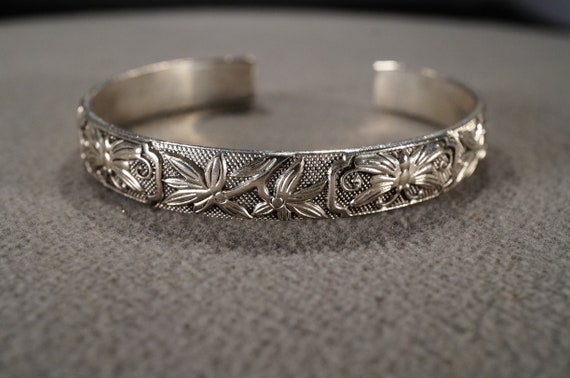 アクセサリー vintage silver925 design bracelet Vintage Handmade 925 Sterling Silver Lucky Flower Bracelet