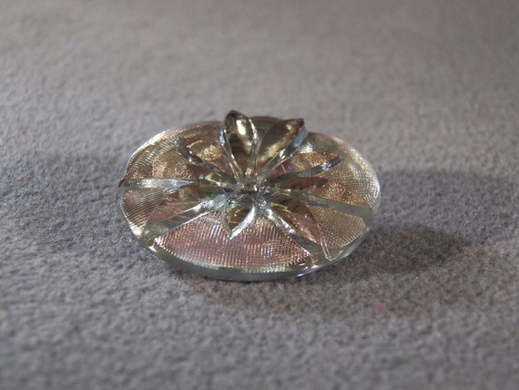 Vintage Czech. Mercury Glass with Lustre Button, … - image 2