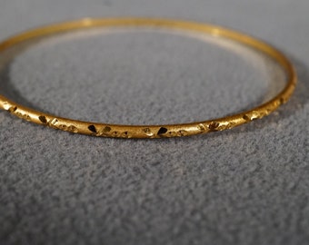Vintage Art Deco Style Yellow Gold Tone Round Bangle Stackable Bracelet Jewelry    K#11