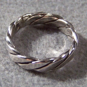 Vintage Sterling Silver Braid Design Eternity Wedding Band Ring, Size 7 Jewelry **RL image 2