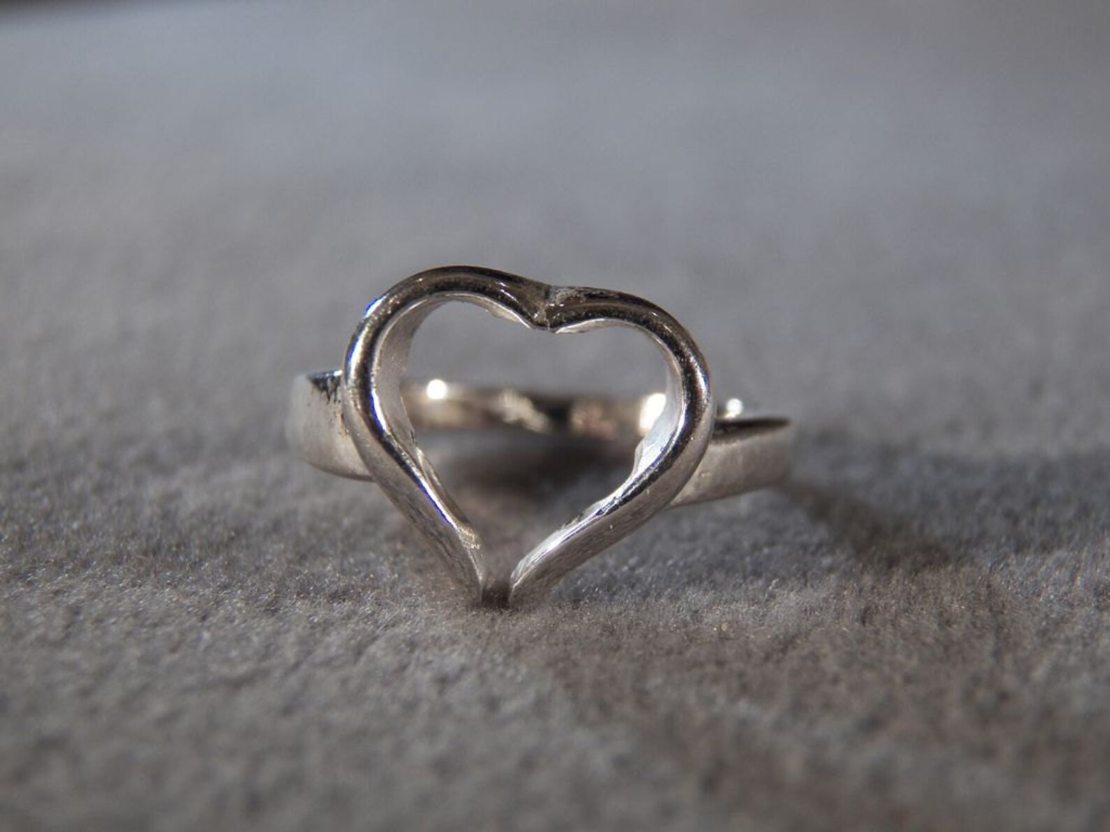 Vintage Sterling Silver Open Floating Heart Ring Size 8 Etsy