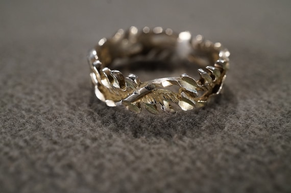 Vintage Sterling Silver Statement Band Ring With Rough
