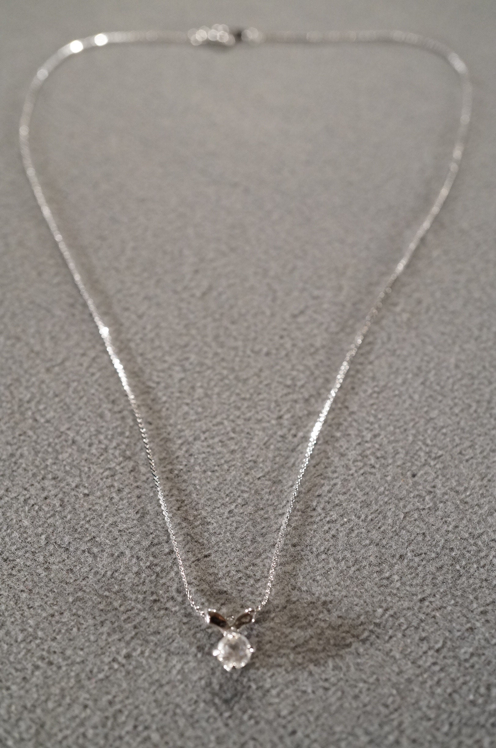 Vintage Art Deco Style Sterling Silver Genuine White Topaz Round