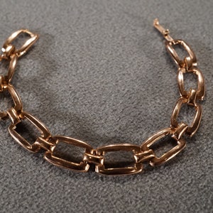 Vintage Art Deco Style Rose Gold Tone Line Link Bracelet Stackable Jewelry   K#48