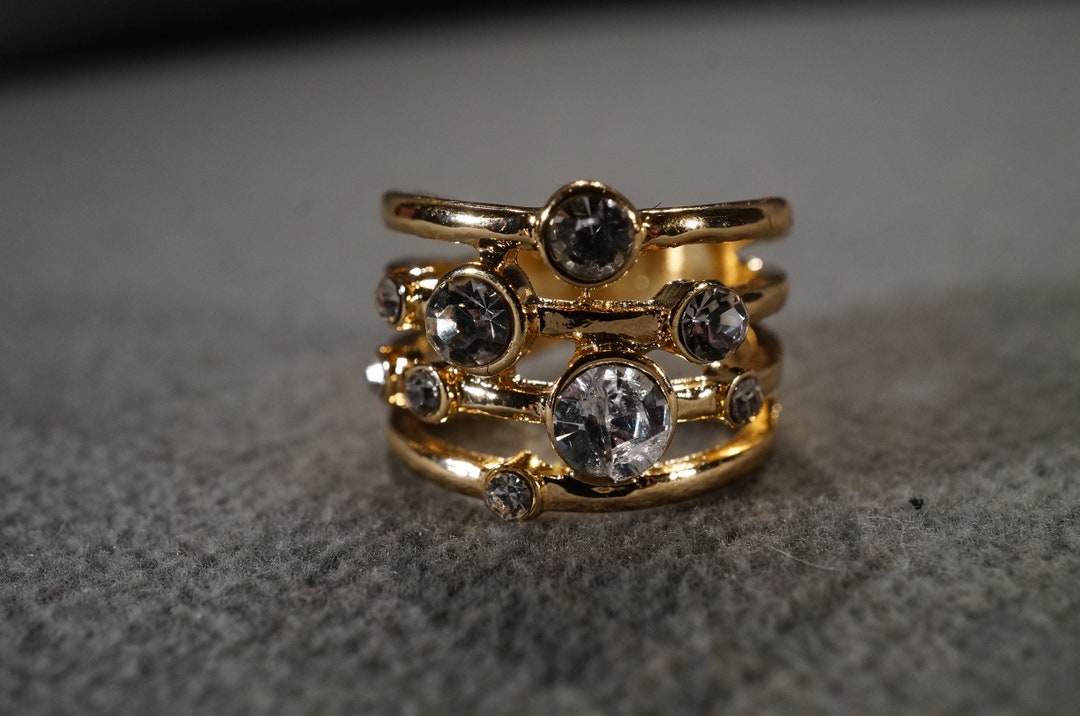 yellow glass ring ヴィンテージイエローガラスリング