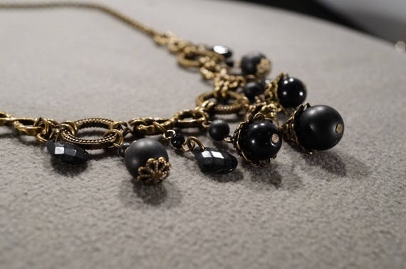 Vintage Art Deco Style Bib Style Glass Beads Dang… - image 3
