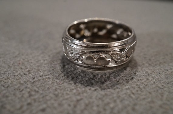 vintage sterling silver wide statement band ring … - image 2