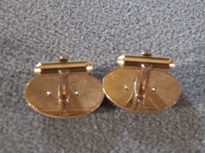 Vintage Gold Tone Stately ITT Logo Cufflinks with Rhinestones Very Nice!~~ **RL
