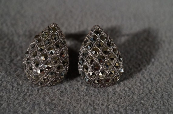 Door Knocker Style Earrings Two-tone Sterling Silver with Cubic Zirconia Door Knocker Style Earrings Two-tone Sterling Silver with Cubic Zirconia