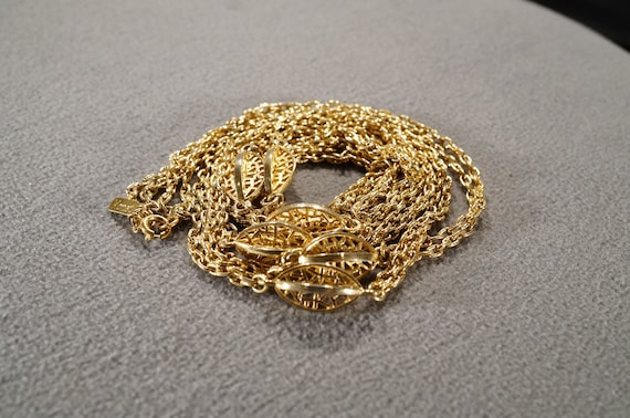 Vintage Art Deco Style Yellow Gold Tone Designer Signed