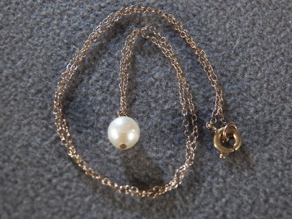 Vintage Gold Filled Genuine Cultured Pearl Line L… - image 1