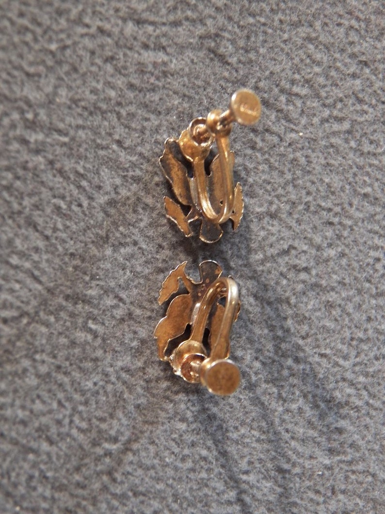 Vintage Sterling Silver Gold Overlay Heraldic Theme Screw On Style Earrings A Truly Distinctive Design!~~ **RL