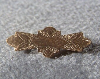 Vintage 12 K yellow gold fill fancy detailed etch pin brooch Jewelry Art Deco Style **RL