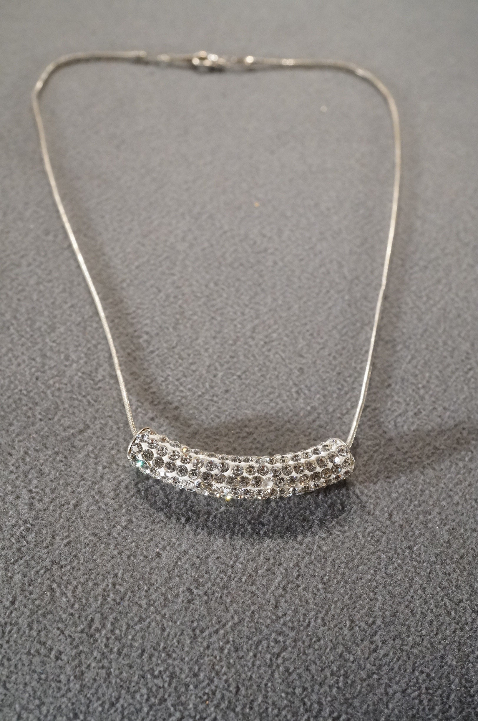 Reja Sterling Silver Rhinestone Art Glass Faux Moonstone