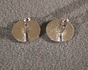 Vintage Sterling Silver 6 Round Diamond Fancy Etched Bold Round