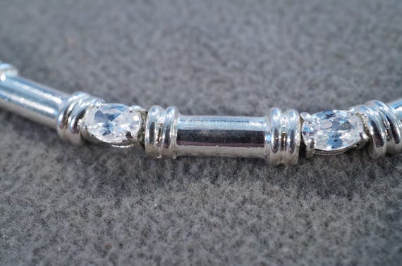 vintage sterling silver link tennis bracelet with… - image 2
