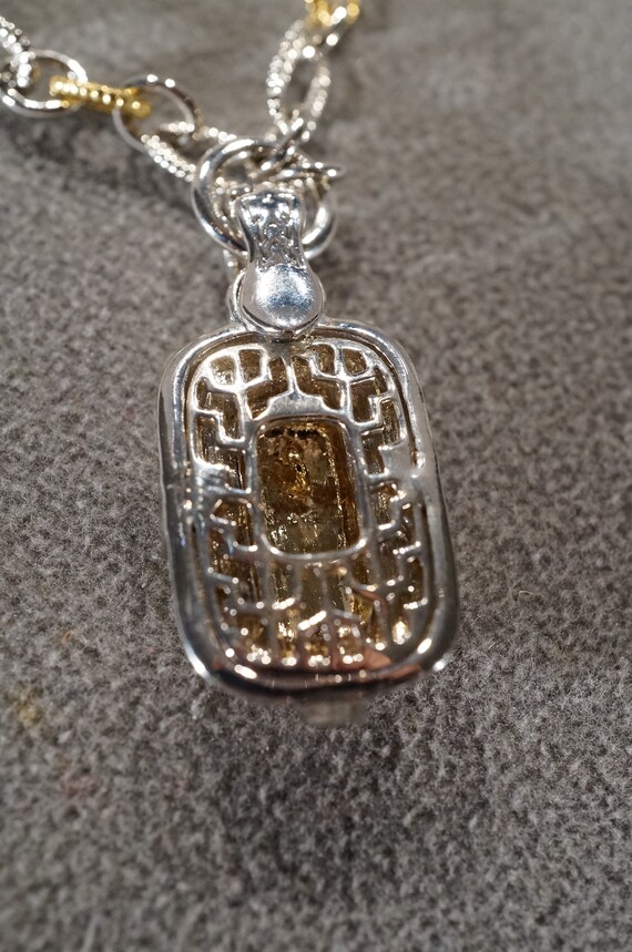 Vintage Art Deco Style Silver Tone Yellow Gold To… - image 3