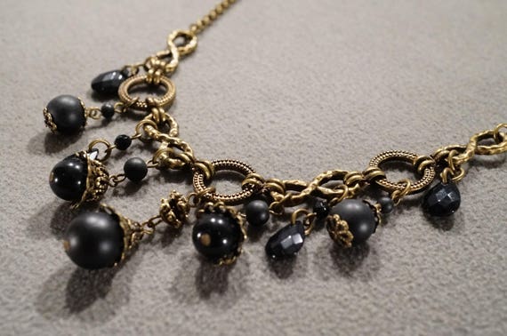 Vintage Art Deco Style Bib Style Glass Beads Dang… - image 2