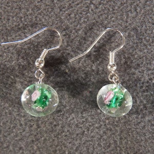 Vintage Italian Venetian Murano Art Glass Bead Euro Wire Dangle Pierced Earrings Jewelry **RL