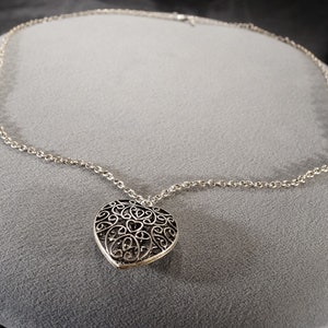 Vintage Claire's NECKLACE Heart Cage Pendant Art Deco Style
