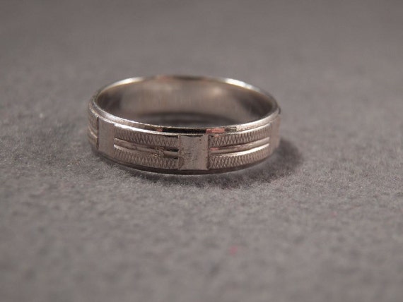 Vintage Sterling Silver Fancy Raised Relief Eternity Wedding Band Band Ring 11.5 **RL