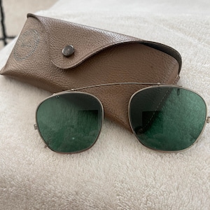 Vintage 1950's Bausch and Lomb Ray Ban Green Lens Clip on