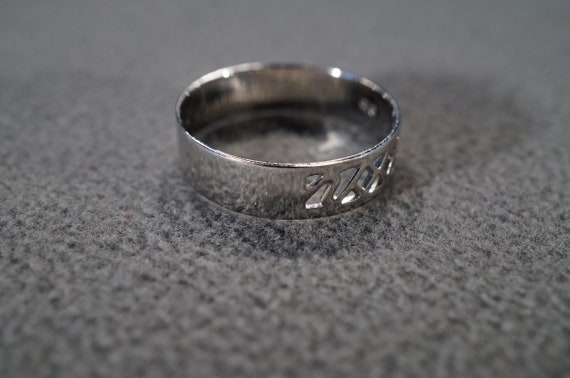 ビンテージシルバー プレートバンドリング　SILVER 925 約11号 Vintage Art Deco Style Sterling Silver Band Ring Size 11