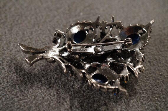 Vintage Art Deco Silver Tone Floral Bouquet Pin Brooch With