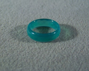 Vintage Genuine All Green Agate Fancy Faceted Eternity Wedding Band Ring Size  7       **RL