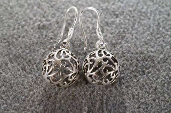 Sterling Silver Fancy Wire Dangle Earrings Sterling Silver Fancy Wire Dangle Earrings