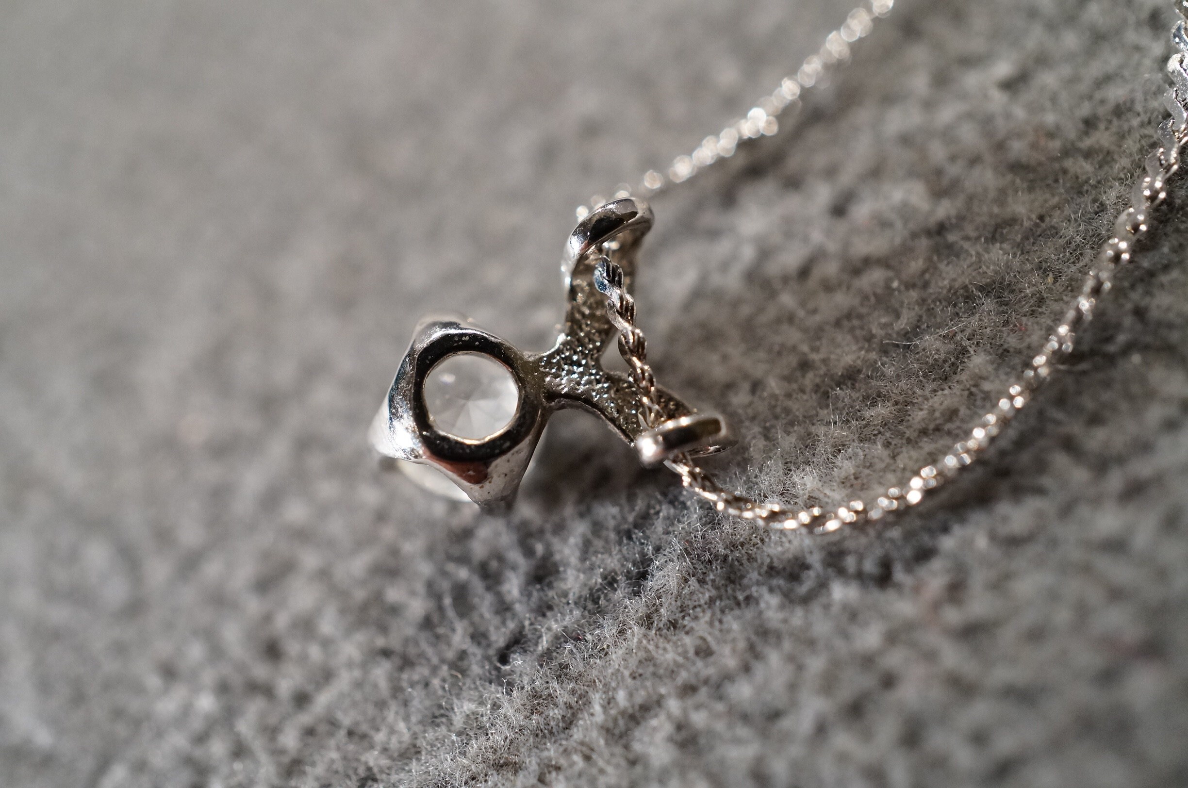 Vintage Art Deco Style Sterling Silver Genuine White Topaz Round