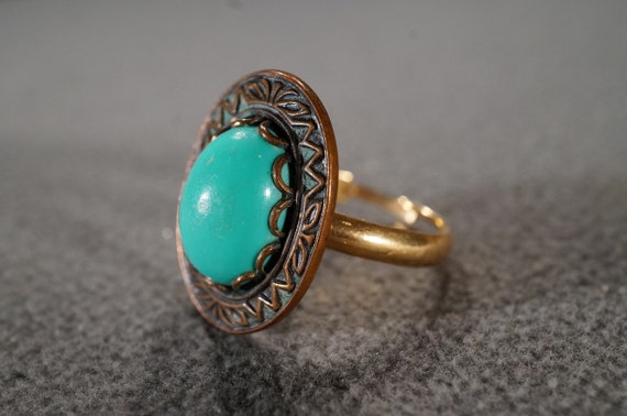 Vintage Southwestern Style Yellow Gold Tone Coppe… - image 3