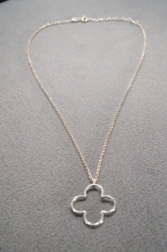 Vintage Art Deco Style Sterling Silver Scrolled Pendant Necklace