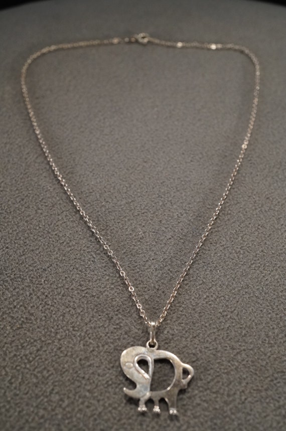 vintage sterling silver art deco elephant necklace