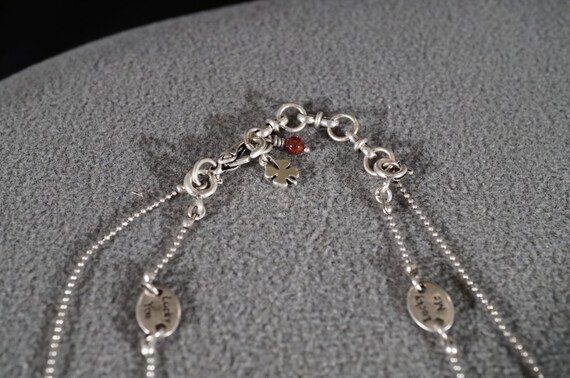 Vintage Classic Unique Double Necklace Silver Ton… - image 4