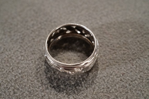 vintage sterling silver wide statement band ring … - image 4