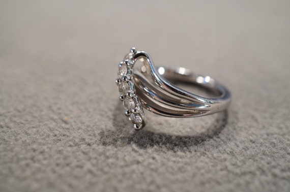 vintage sterling silver statement ring with tripl… - image 3