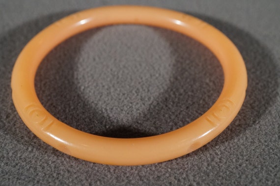 Vintage Celluloid Bangle Stackable Peach Color Br… - image 3