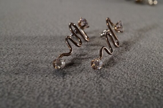 vintage sterling silver drop dangle earrings in s… - image 2