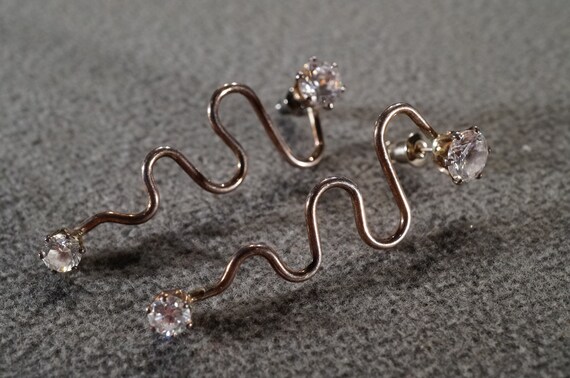 vintage sterling silver drop dangle earrings in s… - image 1
