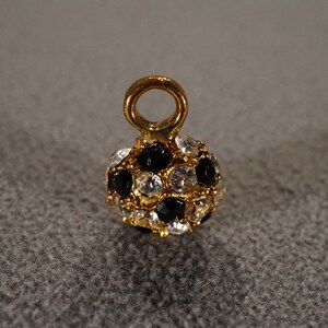 Vintage Art Deco Style Yellow Gold Tone Crystals Ball Design Pendant Dangle Jewelry  K#38