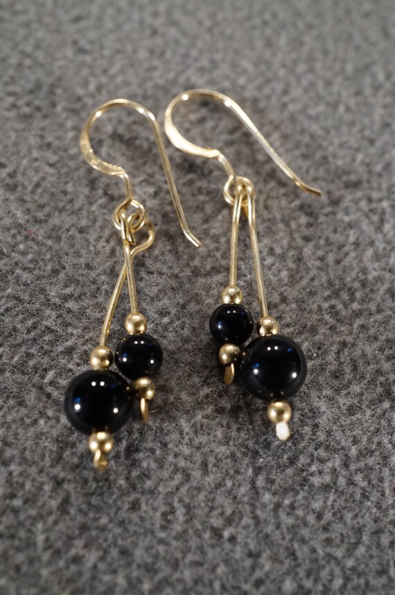Vintage Art Deco Style Sterling Silver Genuine Black Onyx