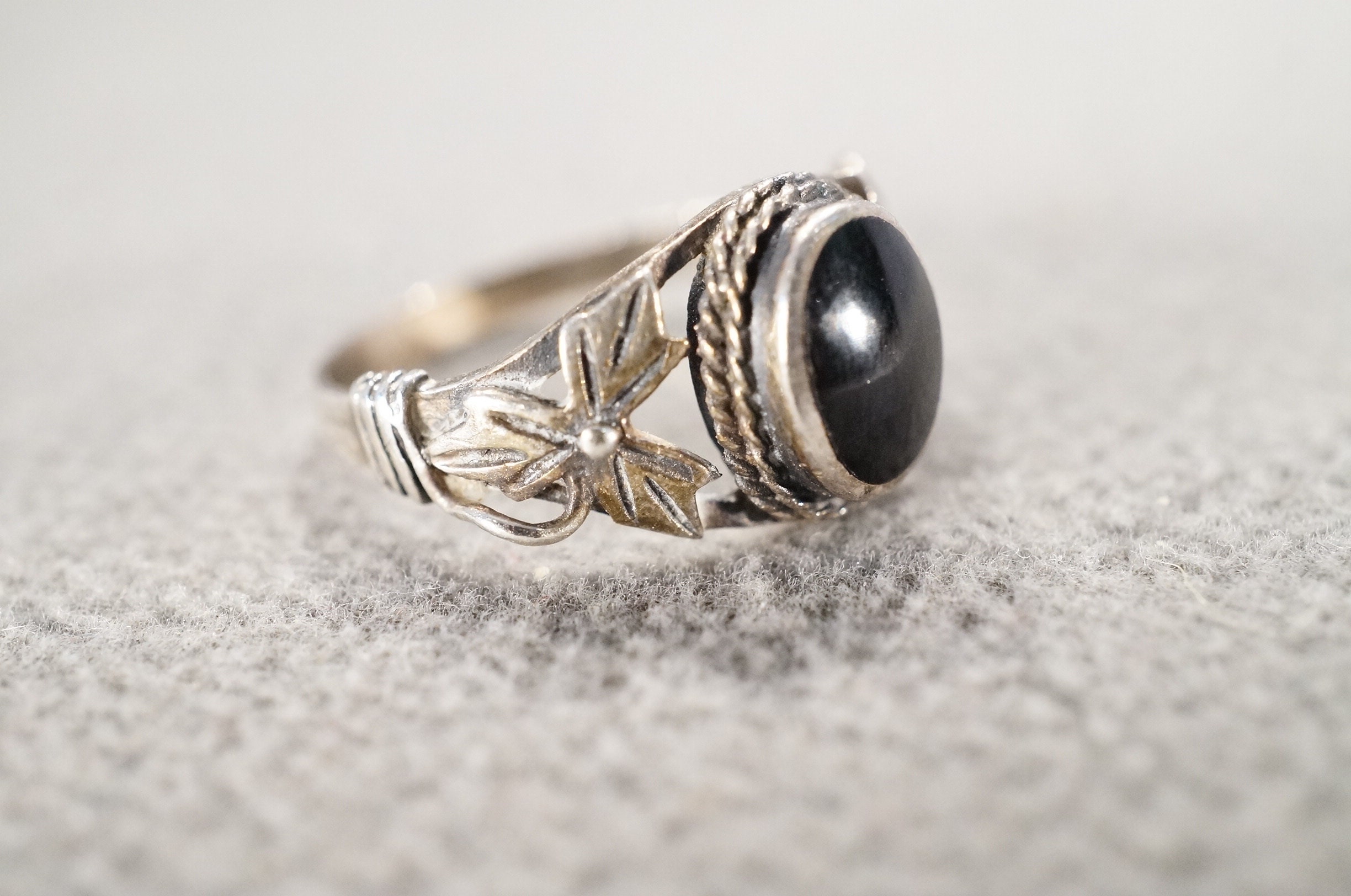 Vintage Wedding Band Stacker Twisted Design Ring Sterling