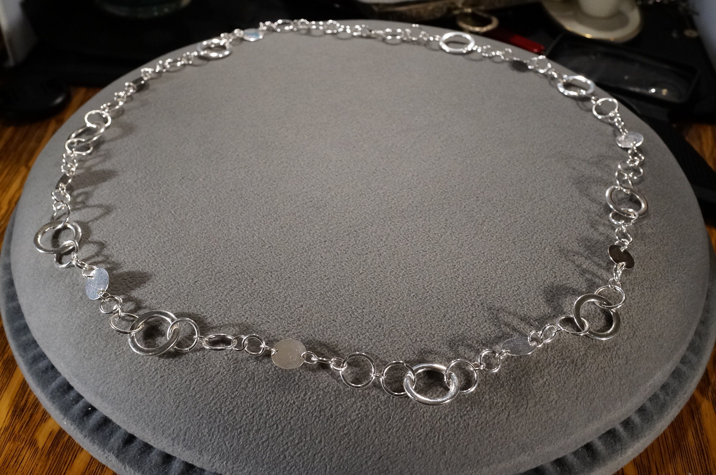 Vtg Ralph Lauren RL Silver-Tone Choker Chunky Curb Chain O